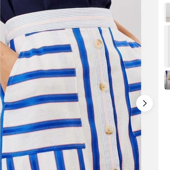 Joules new cotton linen skirt size 12 14 neon - Picture 4 of 4